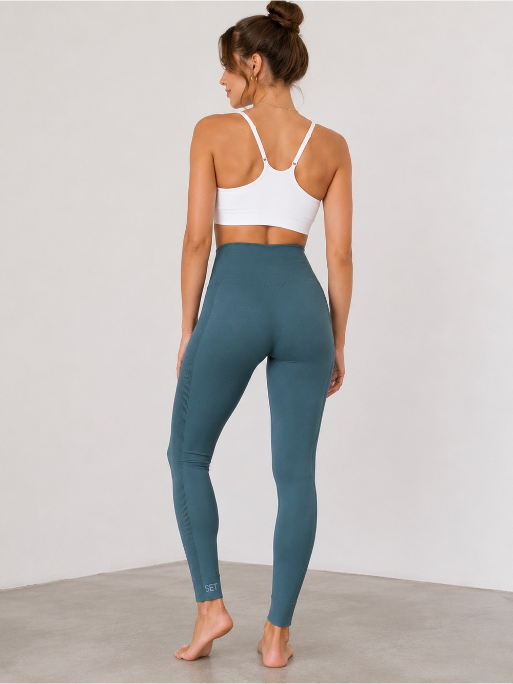 SET Active High-Rise Sculpting Leggings in Teal, sz S, euc!